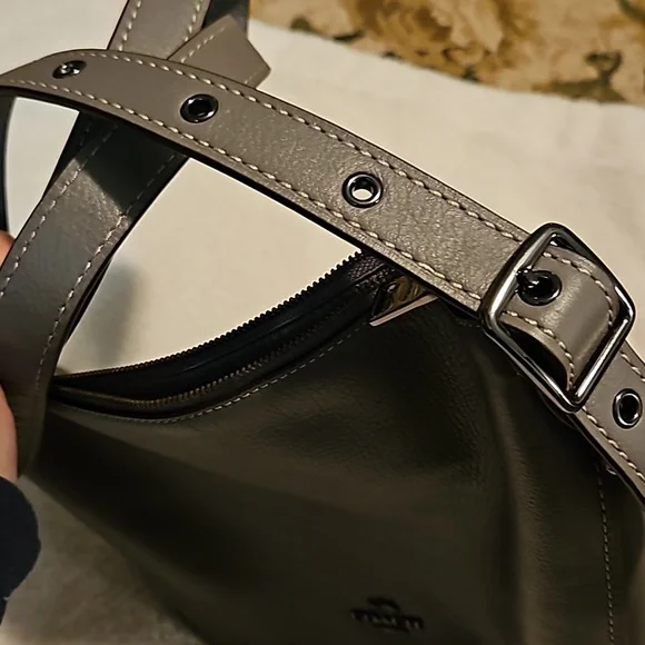 Coach Grey Leather Crossbody Bag - Picture 7 of 9